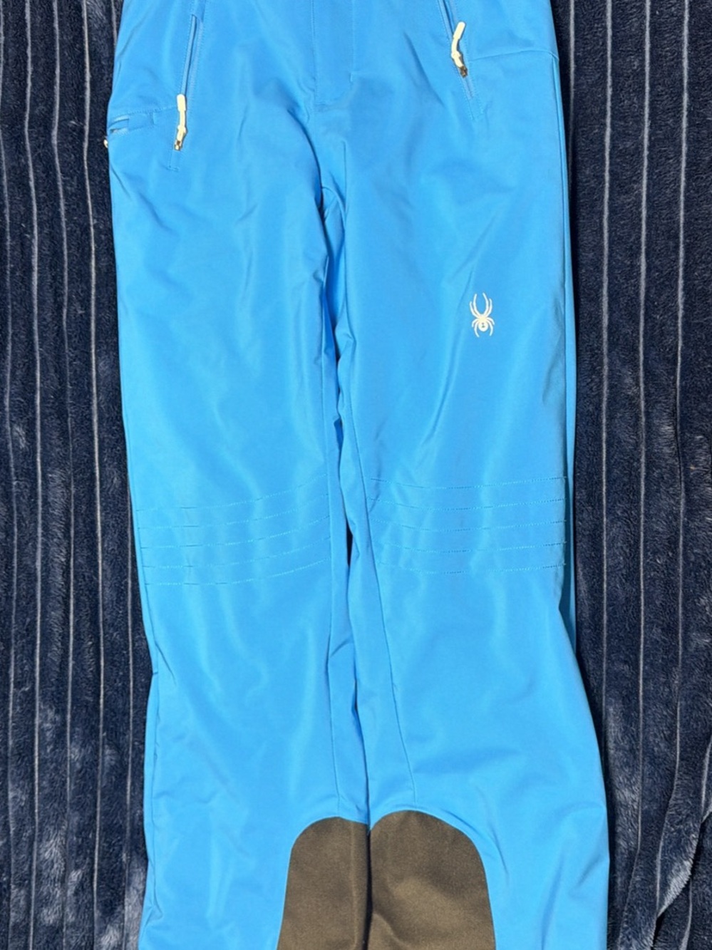 Spyder Blue Ski Jacket with Black Lining and White Trim